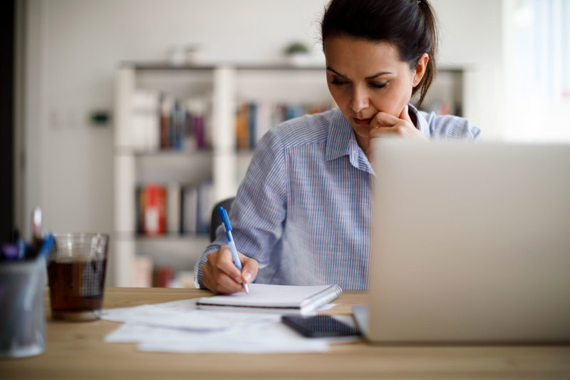 reviewing employee records