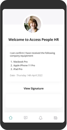 Example of HR Software on a mobile device