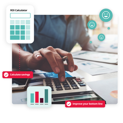 person using Hr software roi calculator